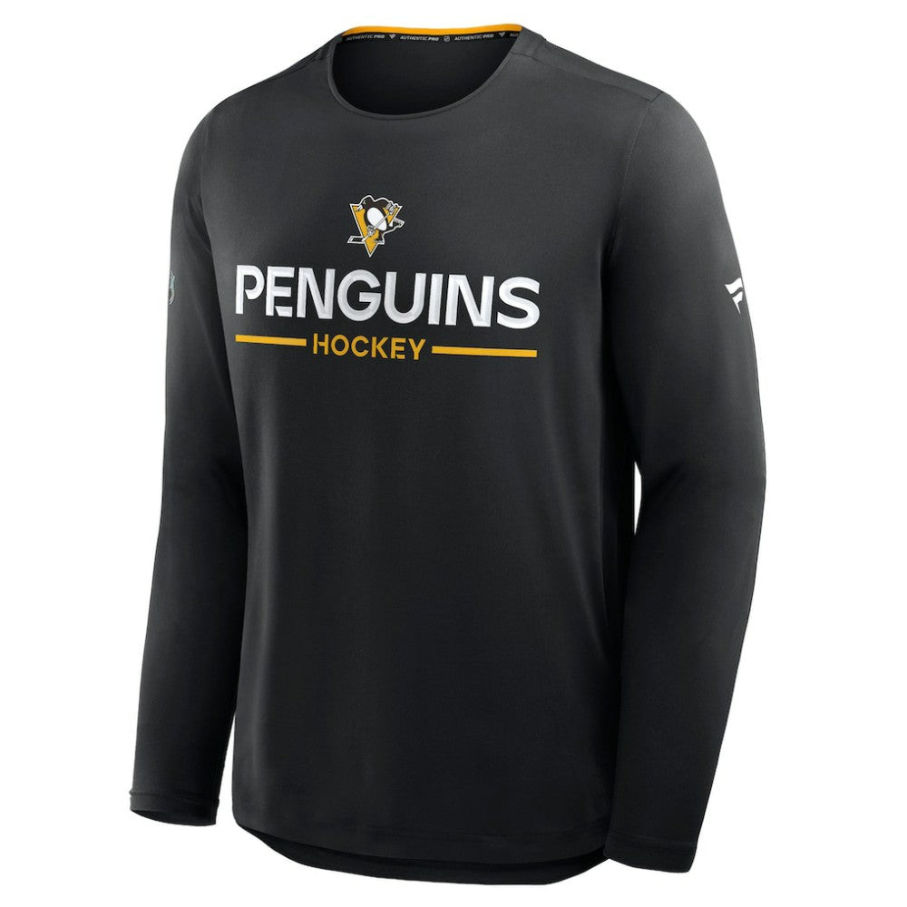 NHL Pittsburgh Penguins Fanatics Authentic Pro Rink Tech Long Sleeve T-Shirt - Black