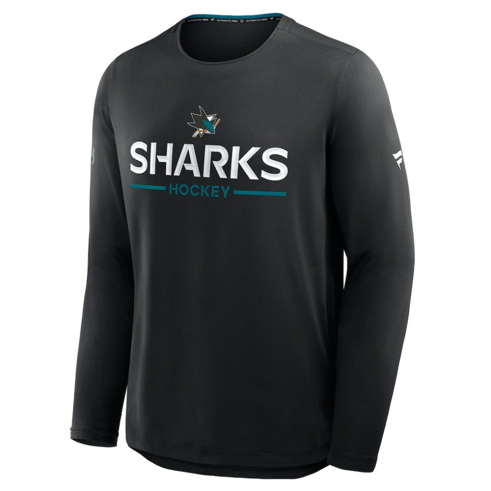 NHL San Jose Sharks Fanatics Authentic Pro Rink Tech Long Sleeve T-Shirt - Black