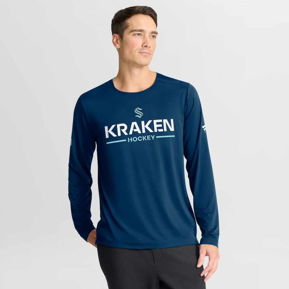 NHL Seattle Kraken Fanatics Authentic Pro Rink Tech Long Sleeve T-Shirt - Navy