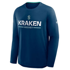 NHL Seattle Kraken Fanatics Authentic Pro Rink Tech Long Sleeve T-Shirt - Navy
