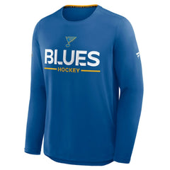 NHL St. Louis Blues Fanatics Authentic Pro Rink Tech Long Sleeve T-Shirt - Blue