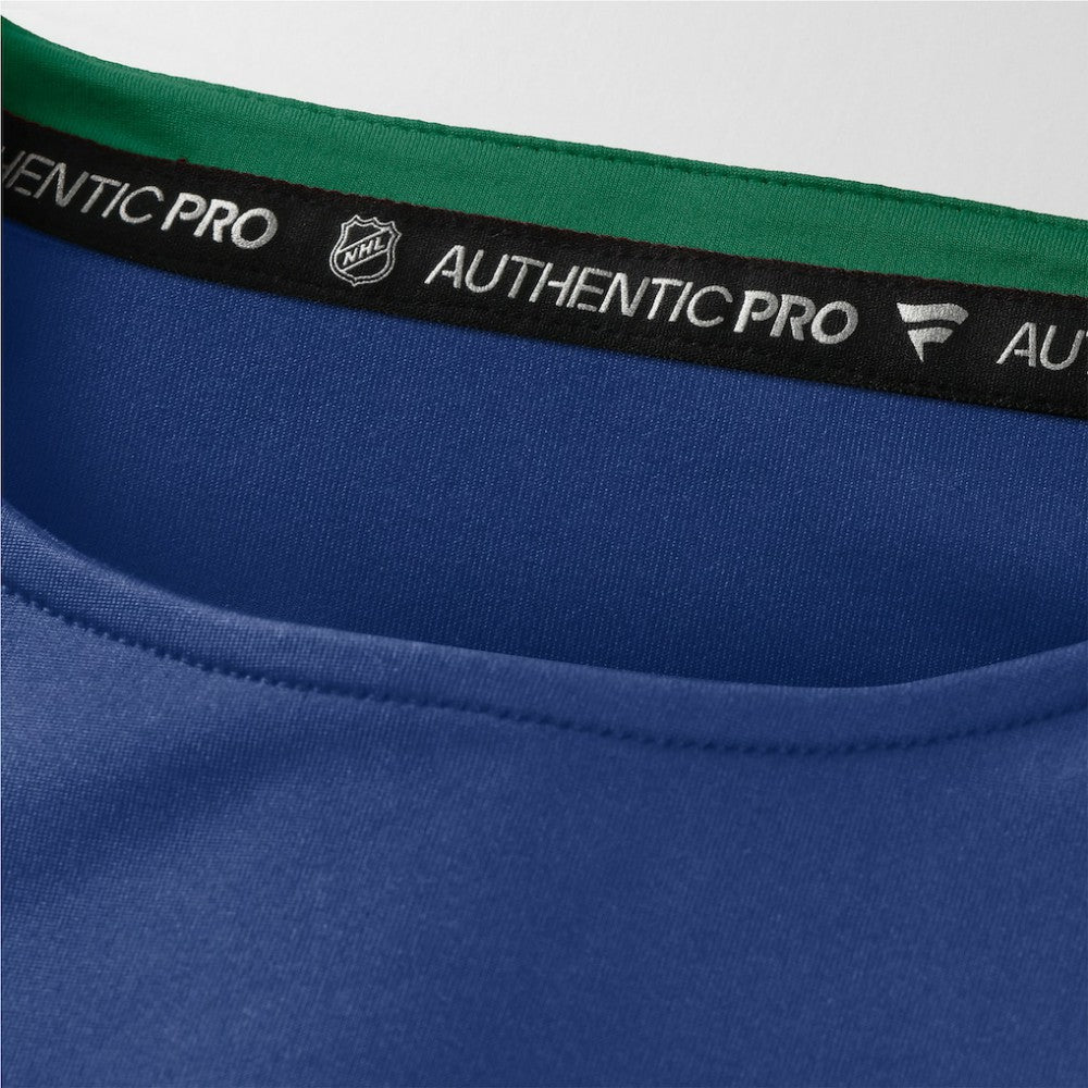 NHL Vancouver Canucks Fanatics Authentic Pro Rink Tech Long Sleeve T-Shirt - Blue