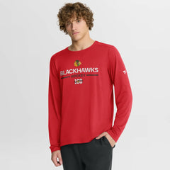 NHL Chicago Blackhawks Fanatics Authentic Pro Centennial Rink Tech Long Sleeve T-Shirt - Red
