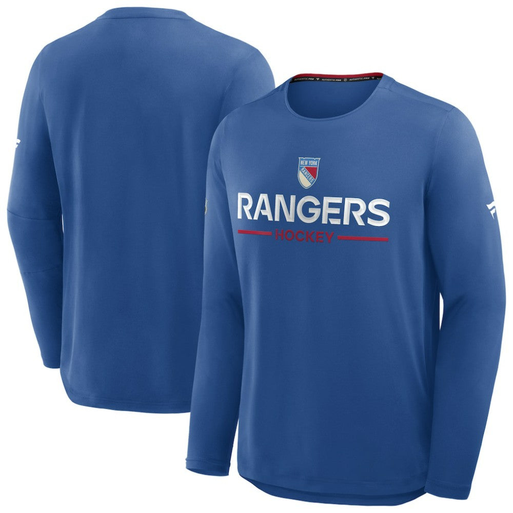 NHL New York Rangers Fanatics Authentic Pro Rink Centennial Tech Long Sleeve T-Shirt - Blue
