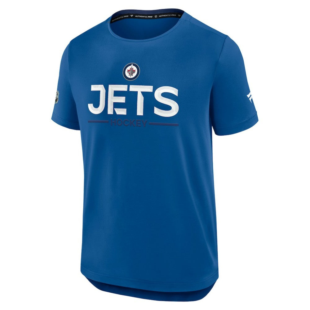 NHL Winnipeg Jets Fanatics Authentic Pro Rink Tech T-Shirt - Blue