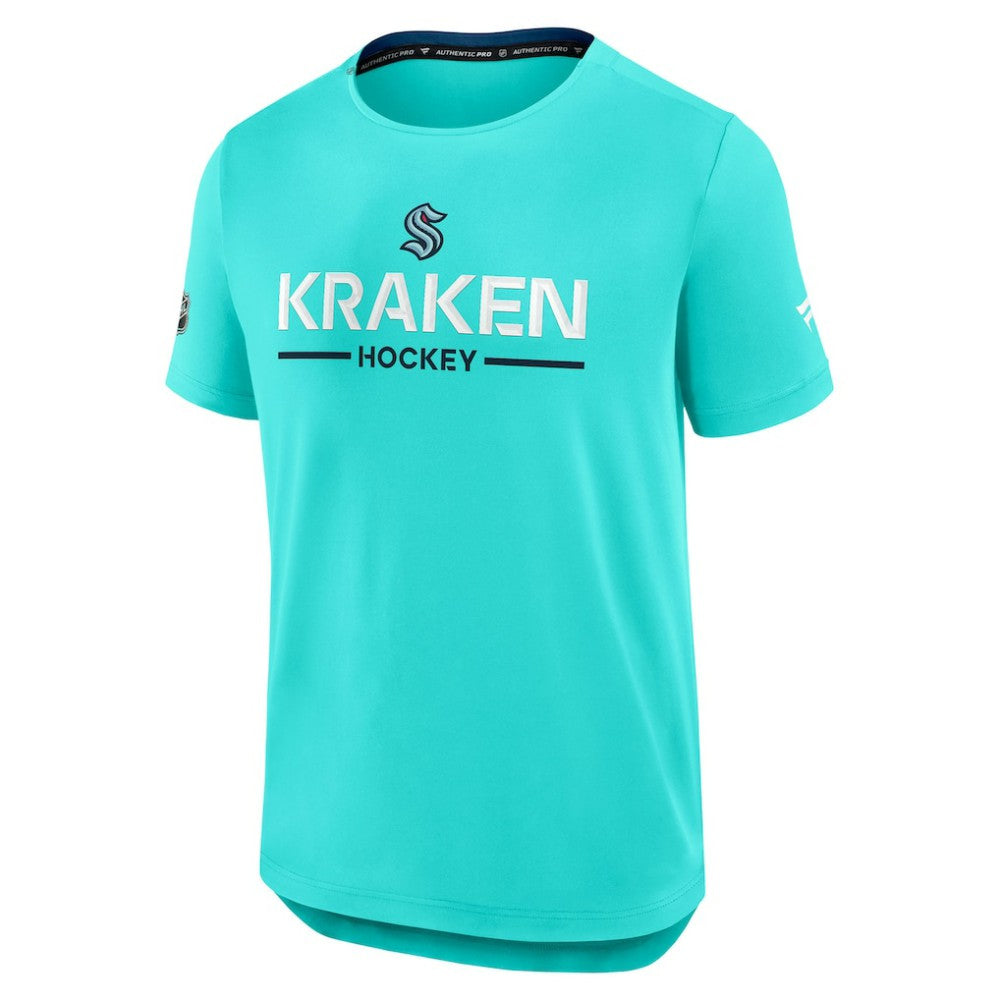 NHL Seattle Kraken Fanatics Authentic Pro Rink Tech T-Shirt - Light Blue