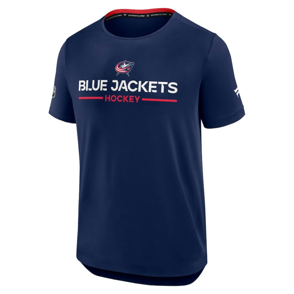 NHL Columbus Blue Jackets Fanatics Authentic Pro Rink Tech T-Shirt - Navy