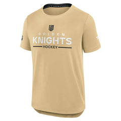 NHL Vegas Golden Knights Fanatics Authentic Pro Rink Tech T-Shirt - Gold