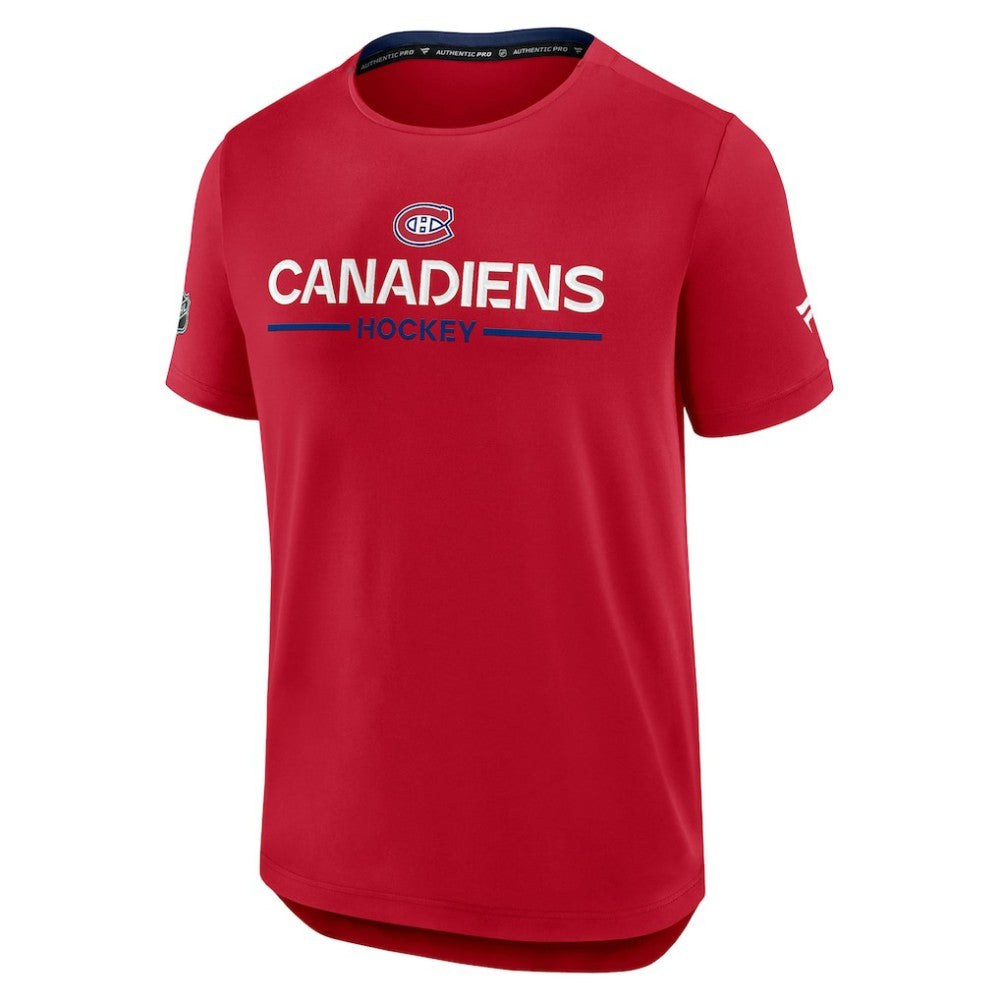 NHL Montreal Canadiens Fanatics Authentic Pro Rink Tech T-Shirt - Red