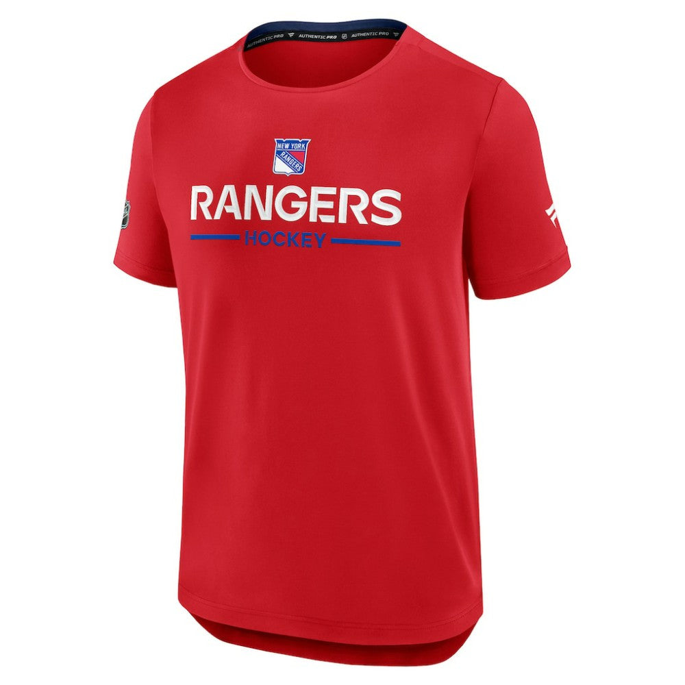 NHL New York Rangers Fanatics Authentic Pro Rink Tech T-Shirt - Red