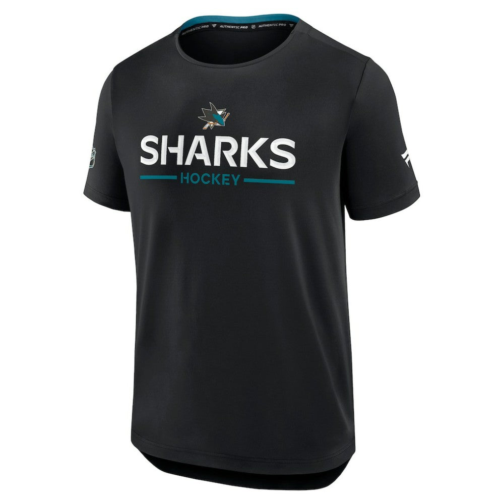 NHL San Jose Sharks Fanatics Authentic Pro Rink Tech T-Shirt - Black