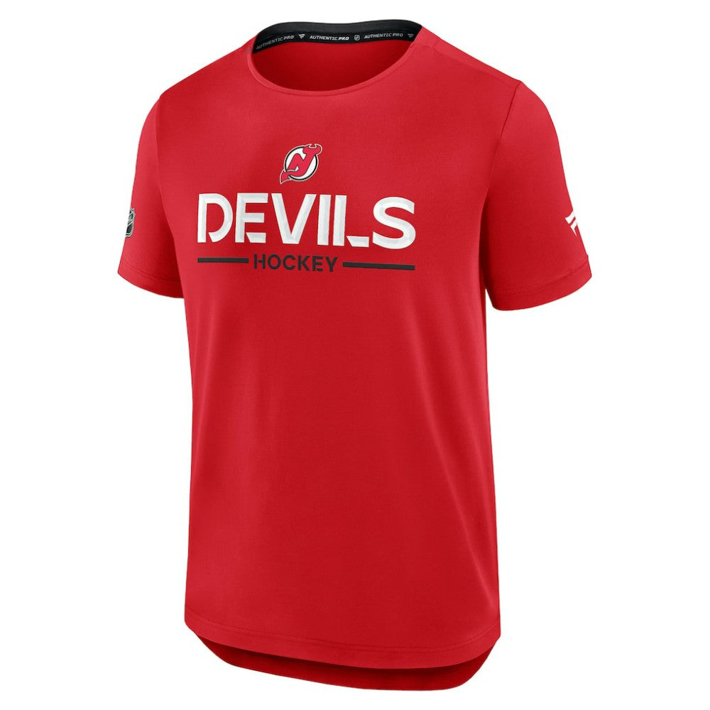 NHL New Jersey Devils Fanatics Authentic Pro Rink Tech T-Shirt - Red