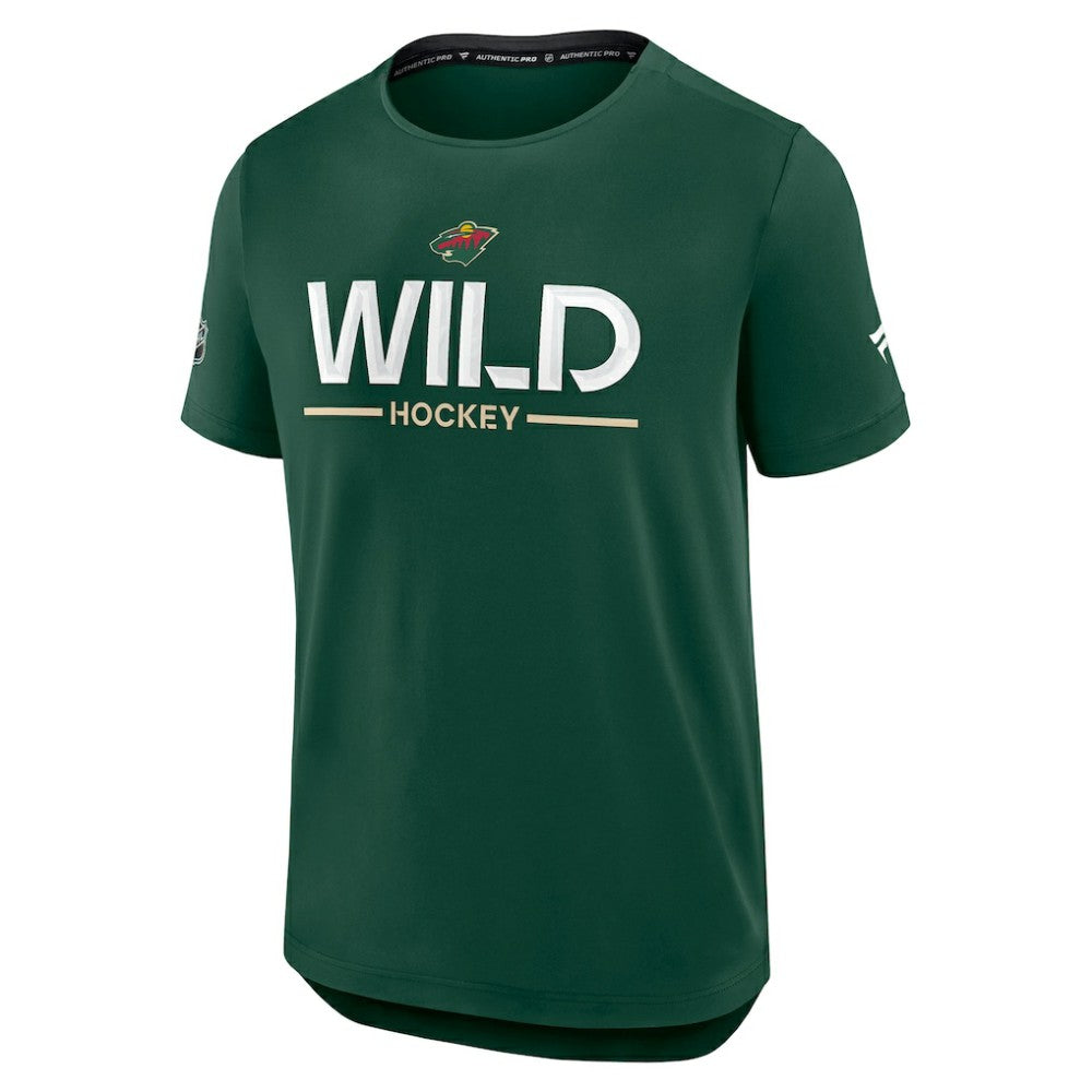 NHL Minnesota Wild Fanatics Authentic Pro Rink Tech T-Shirt - Green