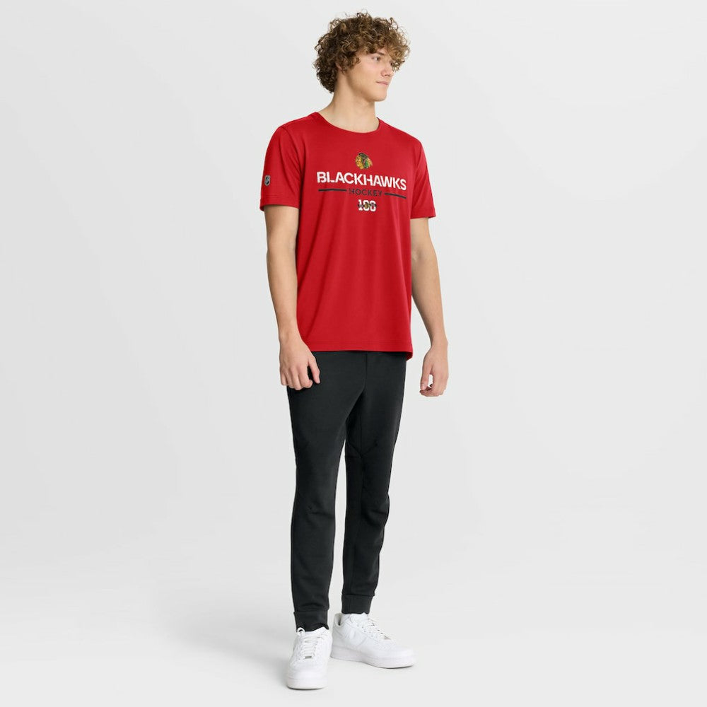 NHL Chicago Blackhawks Fanatics Authentic Pro Centennial Rink Tech T-Shirt - Red
