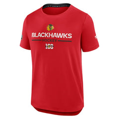 NHL Chicago Blackhawks Fanatics Authentic Pro Centennial Rink Tech T-Shirt - Red
