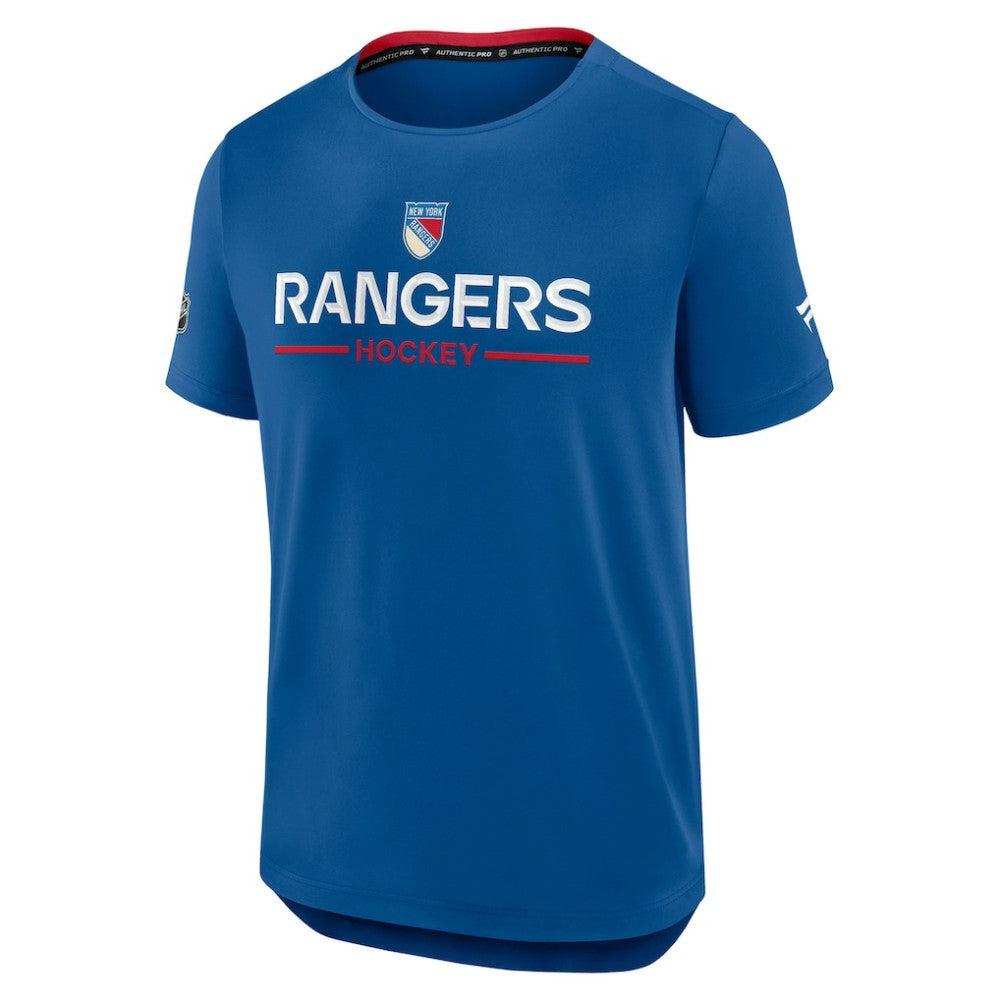 NHL New York Rangers Fanatics Authentic Pro Rink Centennial Tech T-Shirt - Blue