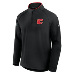NHL Calgary Flames Fanatics Authentic Pro Rink Training Quarter-Zip Pullover - Black