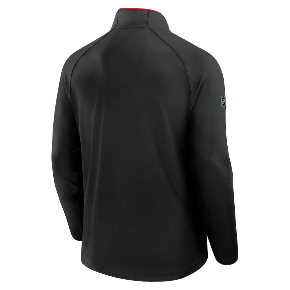 NHL Calgary Flames Fanatics Authentic Pro Rink Training Quarter-Zip Pullover - Black