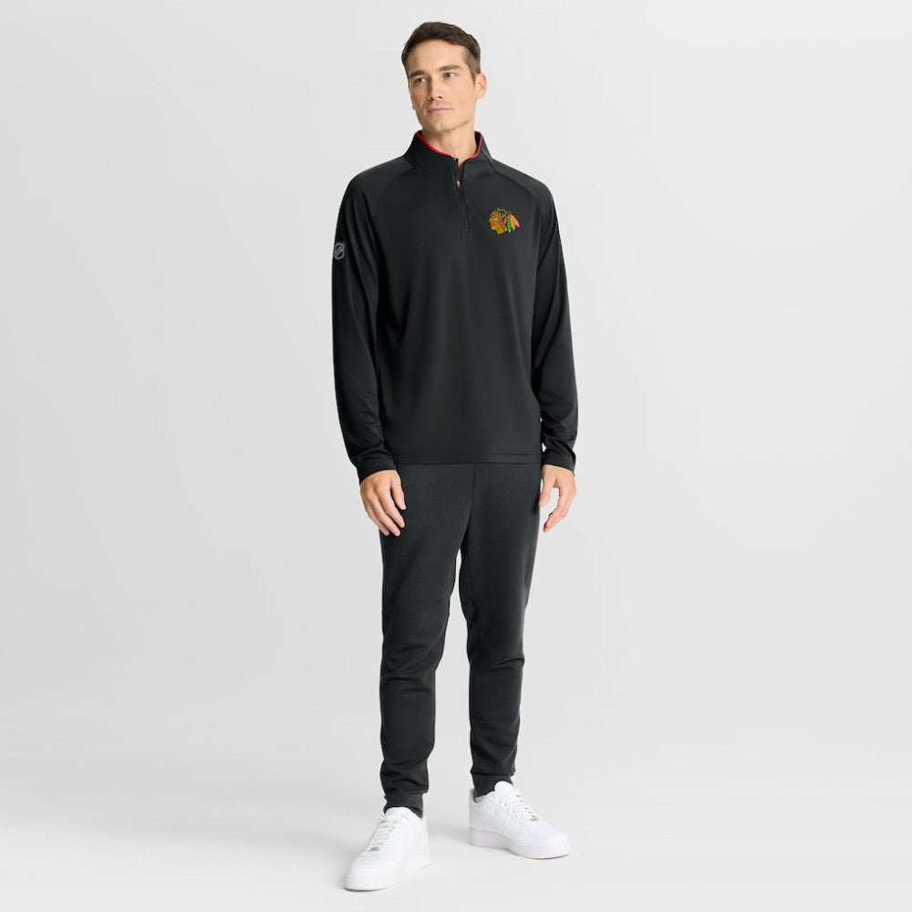NHL Chicago Blackhawks Fanatics Authentic Pro Rink Training Quarter-Zip Pullover - Black