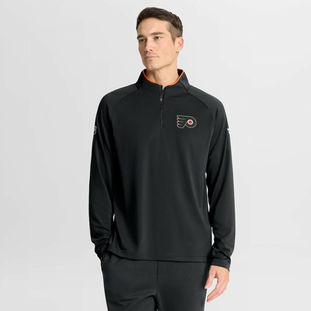 NHL Philadelphia Flyers Fanatics Authentic Pro Rink Training Quarter-Zip Pullover - Black