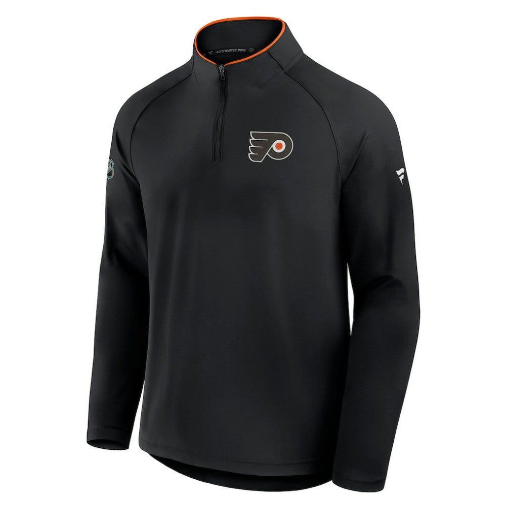 NHL Philadelphia Flyers Fanatics Authentic Pro Rink Training Quarter-Zip Pullover - Black