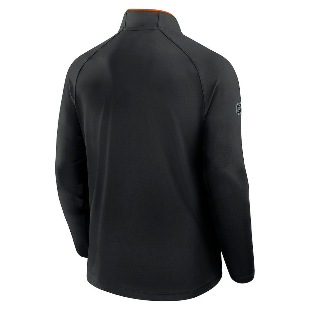 NHL Philadelphia Flyers Fanatics Authentic Pro Rink Training Quarter-Zip Pullover - Black