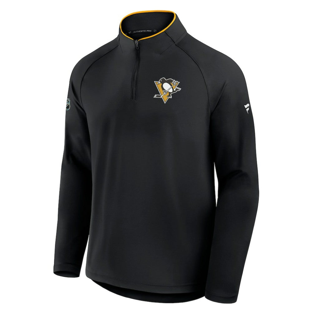 NHL Pittsburgh Penguins Fanatics Authentic Pro Rink Training Quarter-Zip Pullover - Black