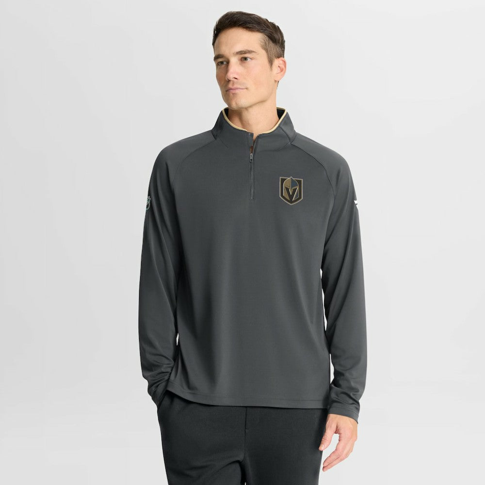 NHL Vegas Golden Knights Fanatics Authentic Pro Rink Training Quarter-Zip Pullover - Gray