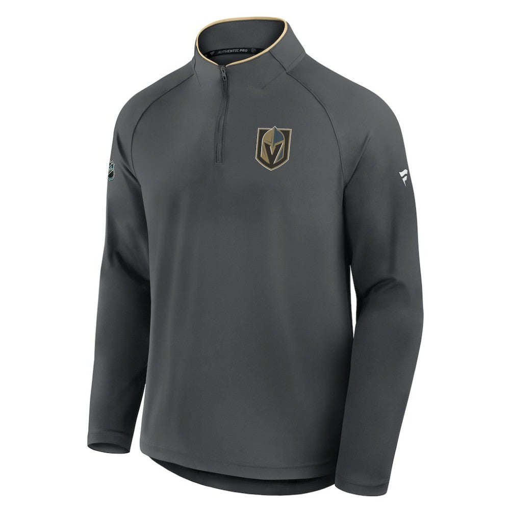 NHL Vegas Golden Knights Fanatics Authentic Pro Rink Training Quarter-Zip Pullover - Gray