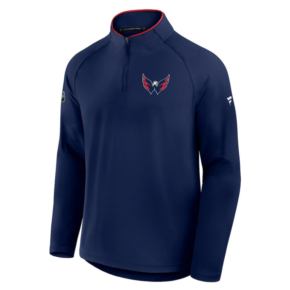 NHL Washington Capitals Fanatics Authentic Pro Rink Training Quarter-Zip Pullover - Navy