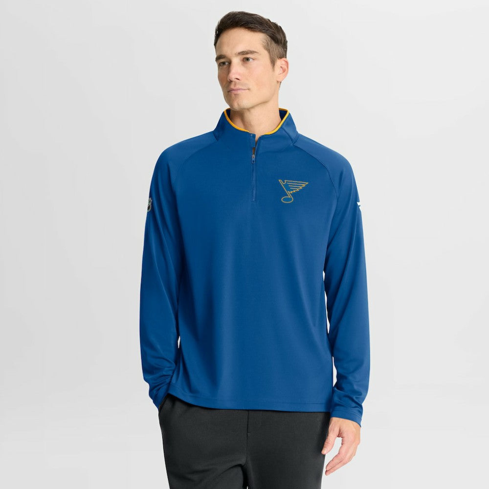 NHL St. Louis Blues Fanatics Authentic Pro Rink Training Quarter-Zip Pullover - Blue