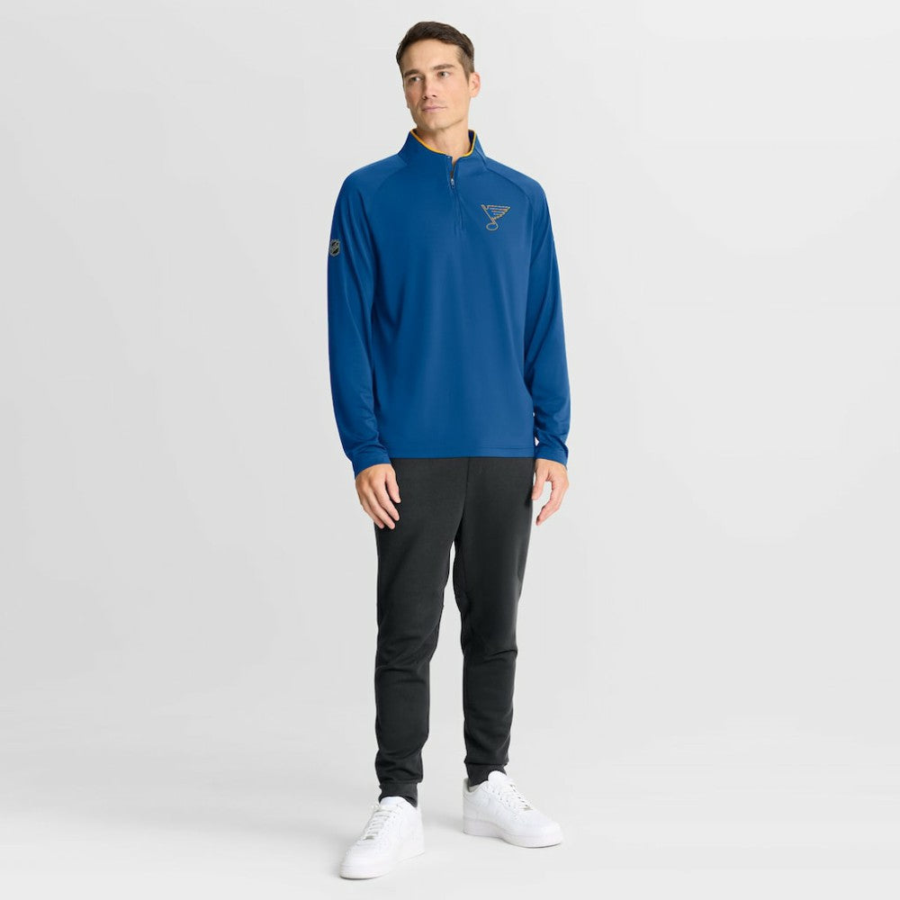NHL St. Louis Blues Fanatics Authentic Pro Rink Training Quarter-Zip Pullover - Blue