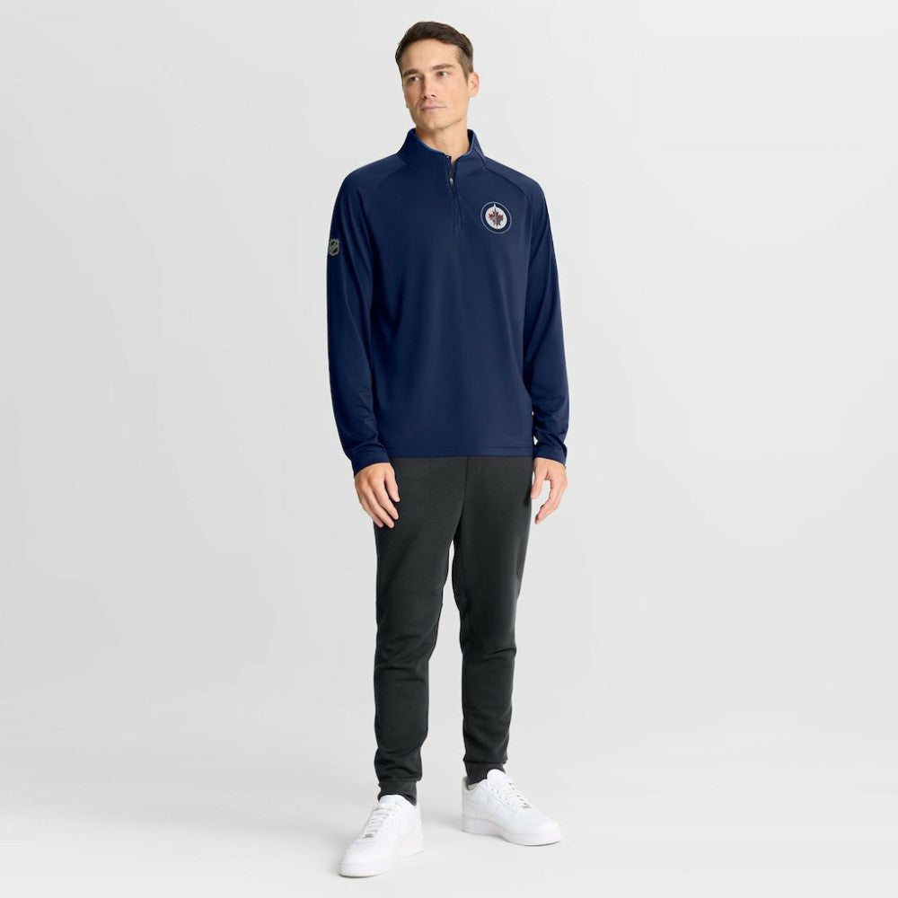 NHL Winnipeg Jets Fanatics Authentic Pro Rink Training Quarter-Zip Pullover - Navy