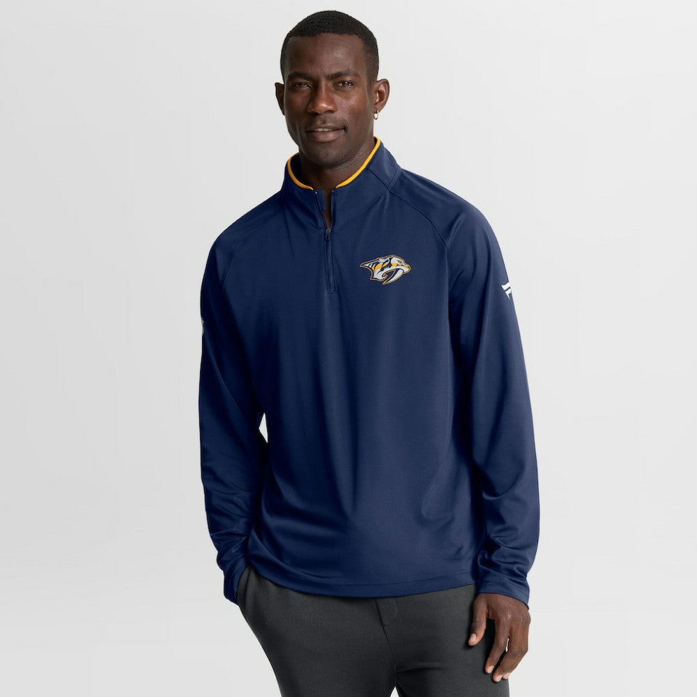 NHL Nashville Predators Fanatics Authentic Pro Rink Training Quarter-Zip Pullover - Navy