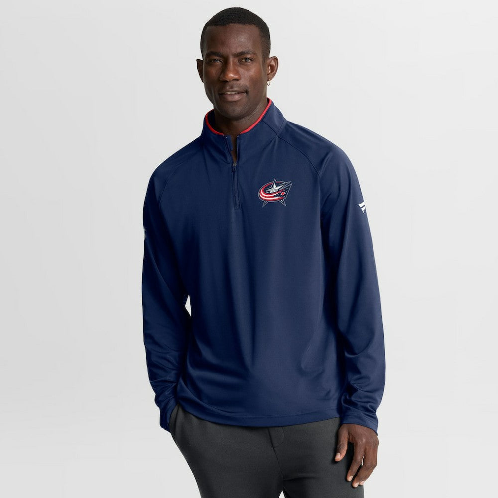NHL Columbus Blue Jackets Fanatics Authentic Pro Rink Training Quarter-Zip Pullover - Navy