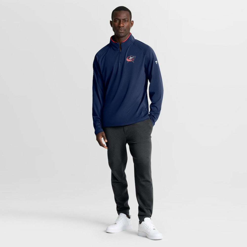 NHL Columbus Blue Jackets Fanatics Authentic Pro Rink Training Quarter-Zip Pullover - Navy