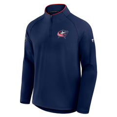 NHL Columbus Blue Jackets Fanatics Authentic Pro Rink Training Quarter-Zip Pullover - Navy