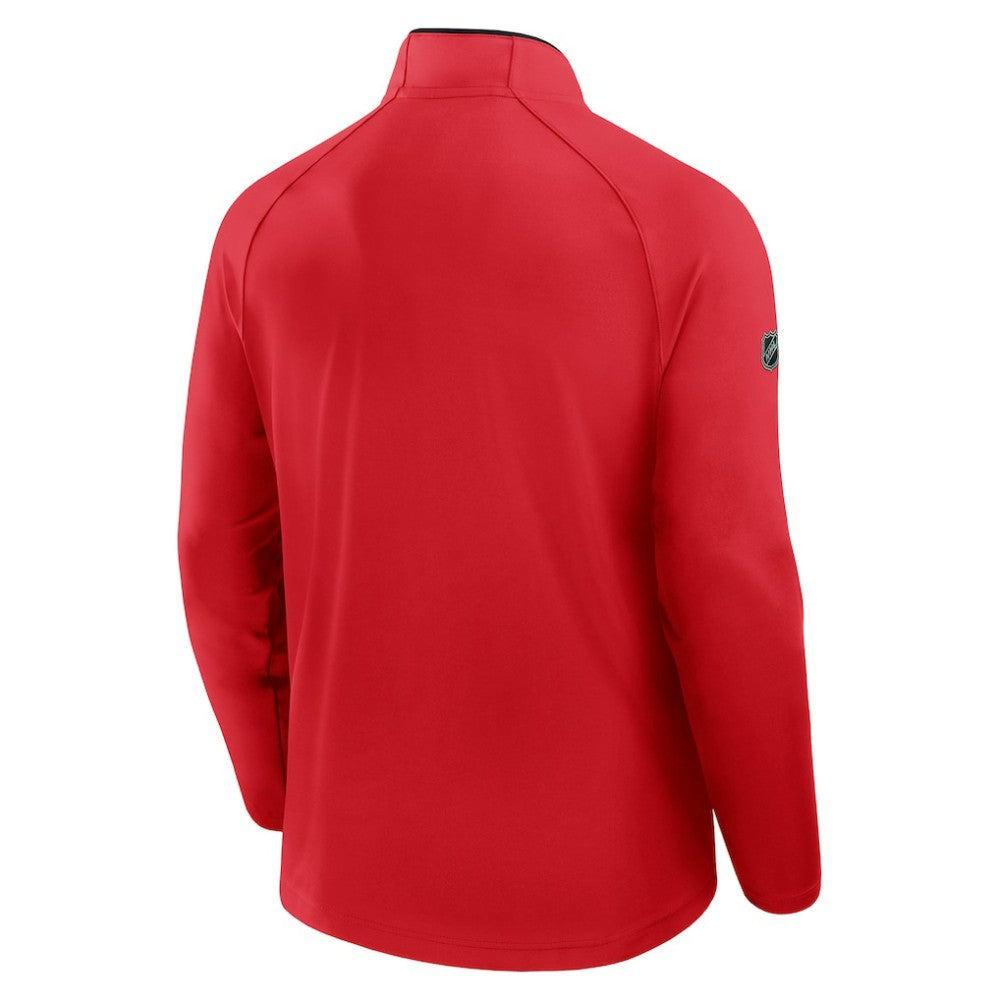 NHL New Jersey Devils Fanatics Authentic Pro Rink Training Quarter-Zip Pullover - Red
