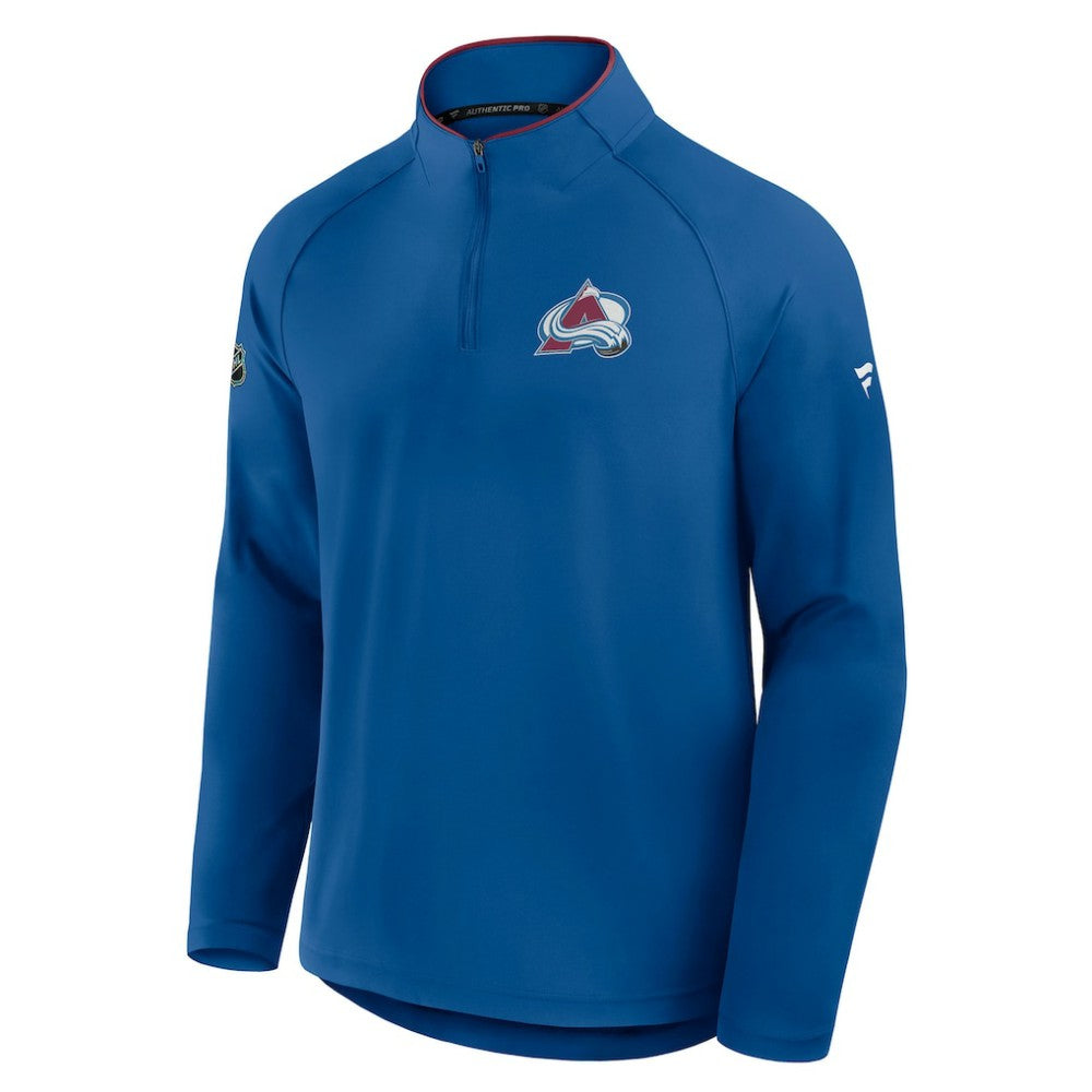 NHL Colorado Avalanche Fanatics Authentic Pro Rink Training Quarter-Zip Pullover - Blue