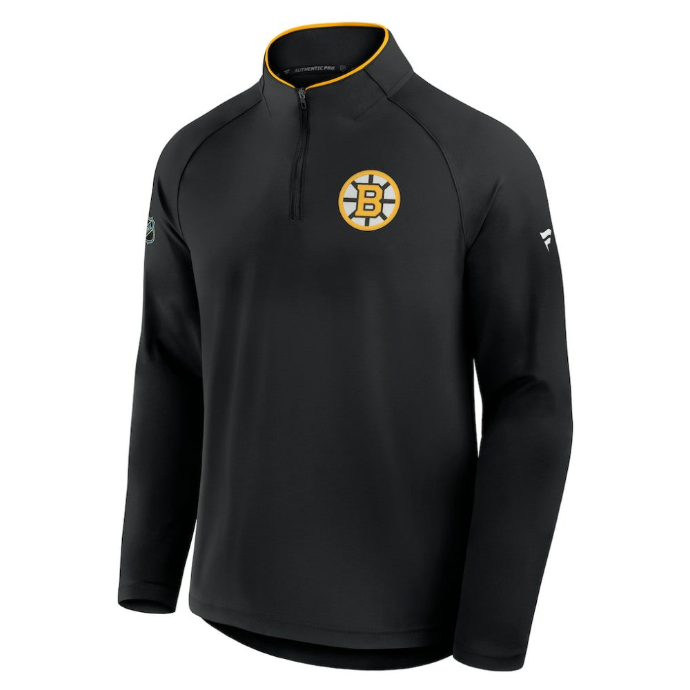 NHL Boston Bruins Fanatics Authentic Pro Rink Training Quarter-Zip Pullover - Black