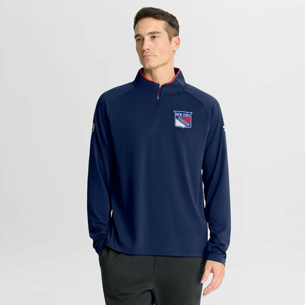 NHL New York Rangers Fanatics Authentic Pro Rink Training Quarter-Zip Pullover - Navy
