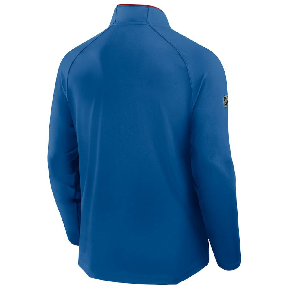 NHL New York Rangers Fanatics Authentic Pro Rink Training Centennial Raglan Quarter-Zip Pullover - Blue