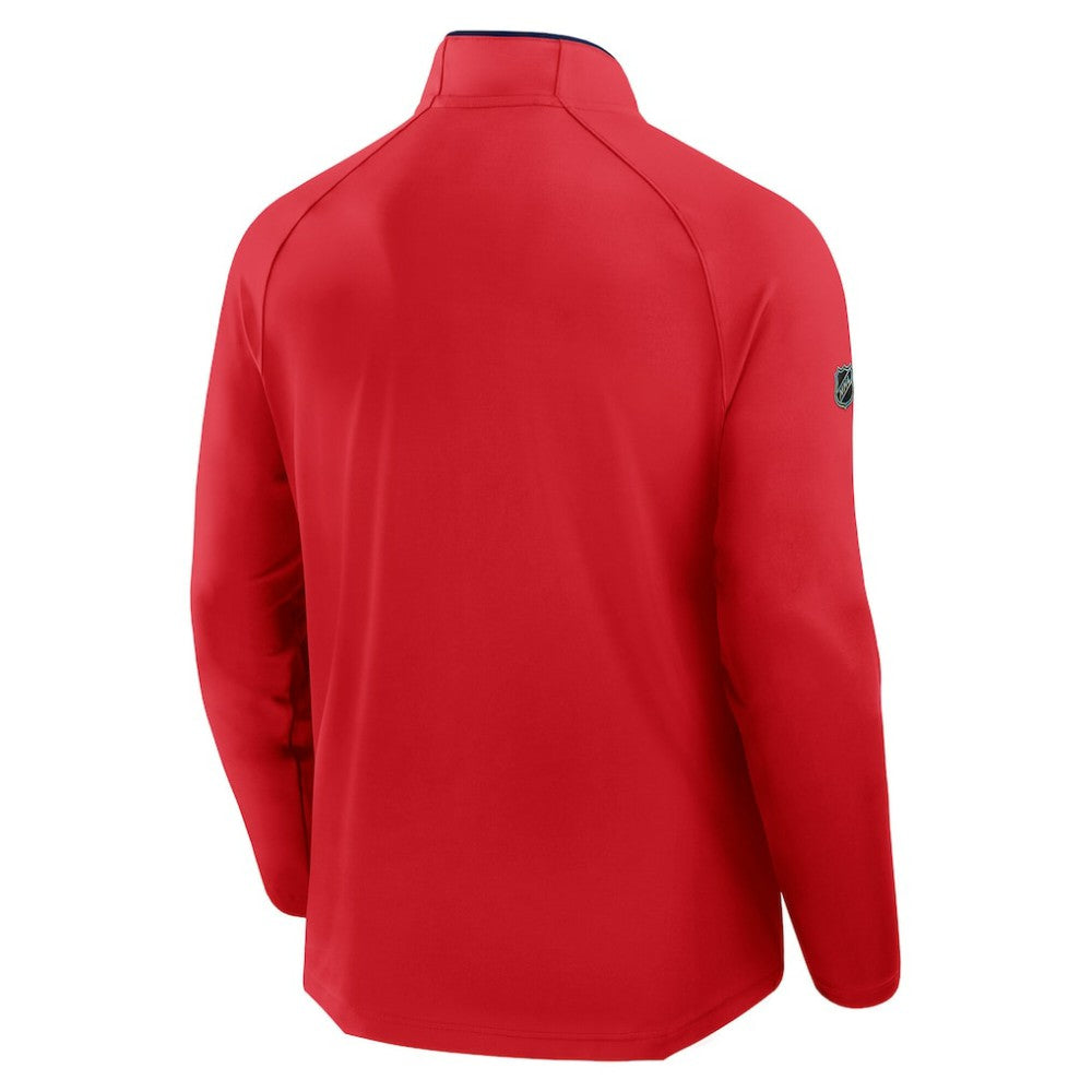 NHL Chicago Blackhawks Fanatics Authentic Pro Rink Training Centennial Raglan Quarter-Zip Pullover - Red