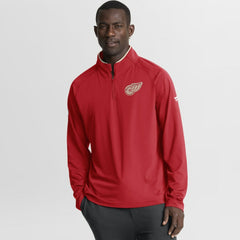 NHL Detroit Red Wings Fanatics Authentic Pro Rink Training Centennial Raglan Quarter-Zip Pullover - Red