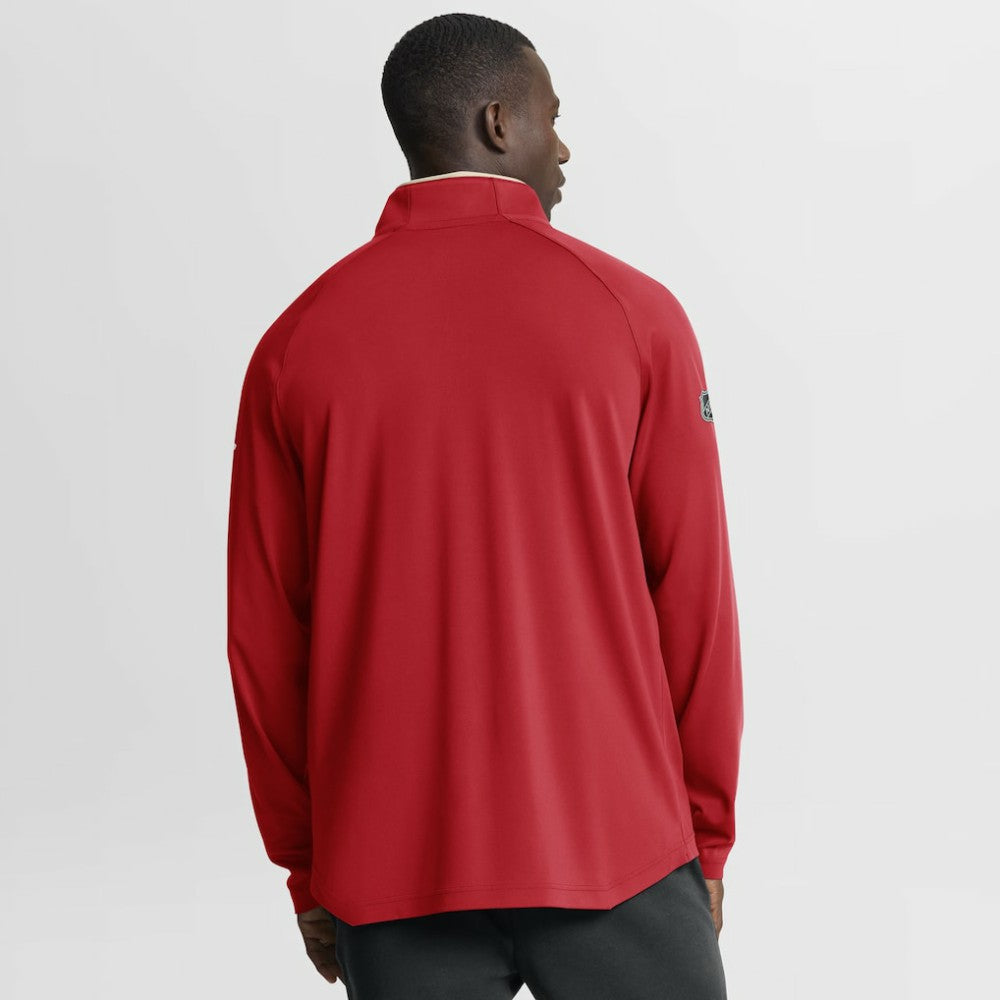 NHL Detroit Red Wings Fanatics Authentic Pro Rink Training Centennial Raglan Quarter-Zip Pullover - Red