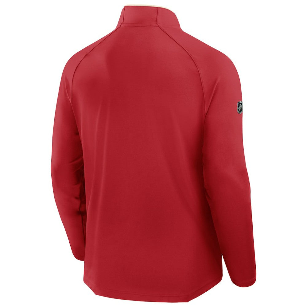 NHL Detroit Red Wings Fanatics Authentic Pro Rink Training Centennial Raglan Quarter-Zip Pullover - Red