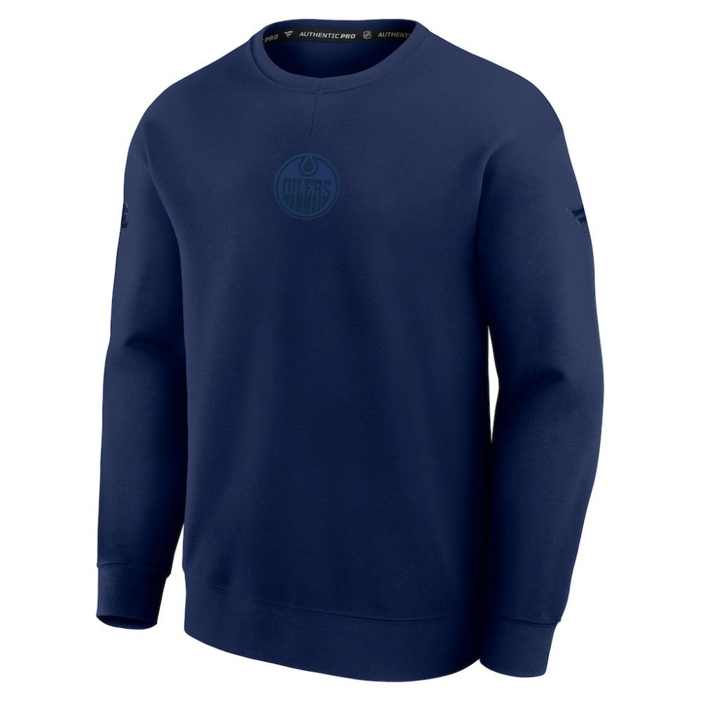 NHL Edmonton Oilers Fanatics Authentic Pro Road Tri-Blend Sweatshirt - Navy