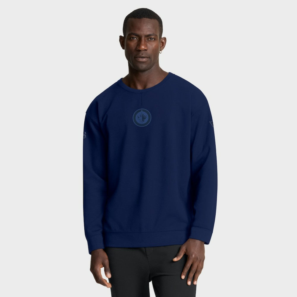 NHL Winnipeg Jets Fanatics Authentic Pro Road Tri-Blend Sweatshirt - Navy