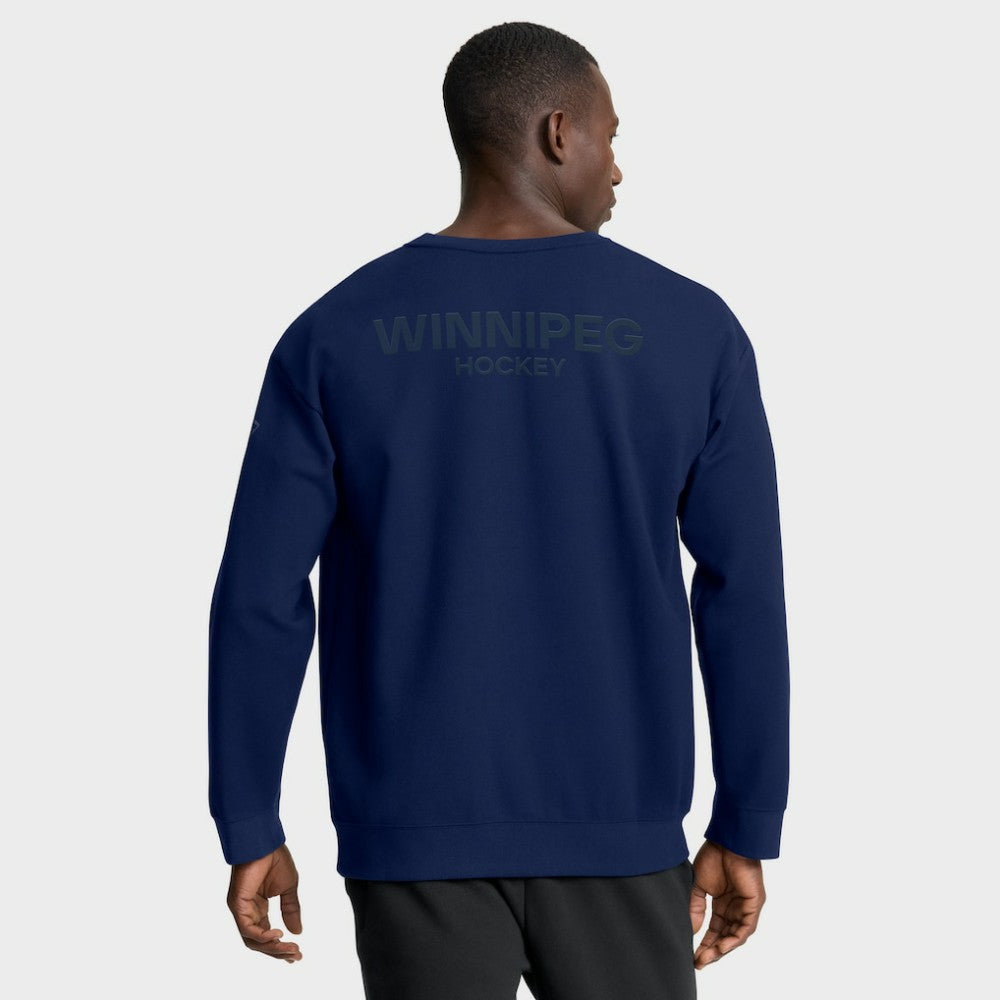NHL Winnipeg Jets Fanatics Authentic Pro Road Tri-Blend Sweatshirt - Navy