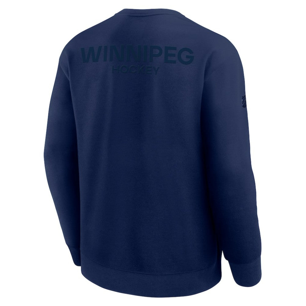 NHL Winnipeg Jets Fanatics Authentic Pro Road Tri-Blend Sweatshirt - Navy
